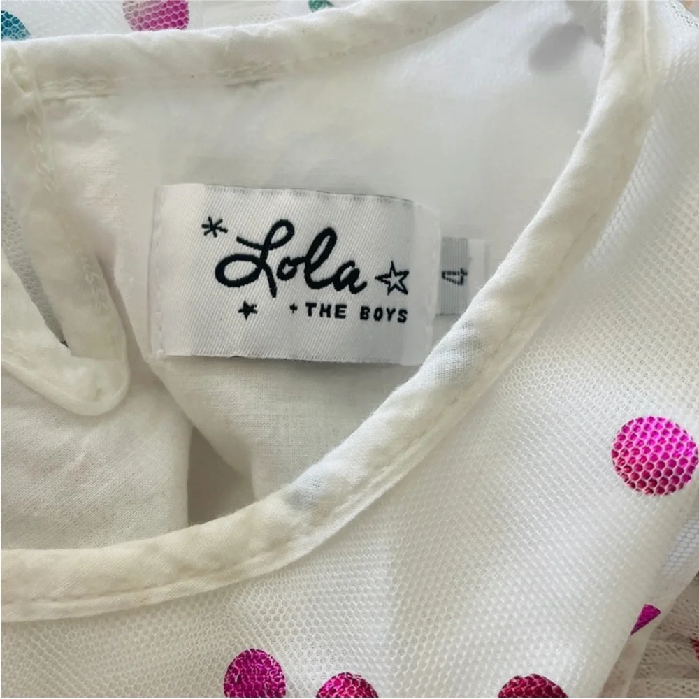 Lola + The Boys FOIL POLKA DOT TULLE DRESS - Picture 4 of 4